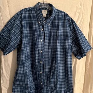 L.L. Bean Men's Blue Plaid Button Down Shirt